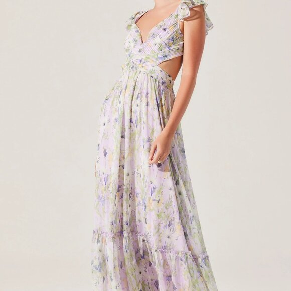 Primrose Floral Strappy Back Maxi Dress - Picture 4 of 4